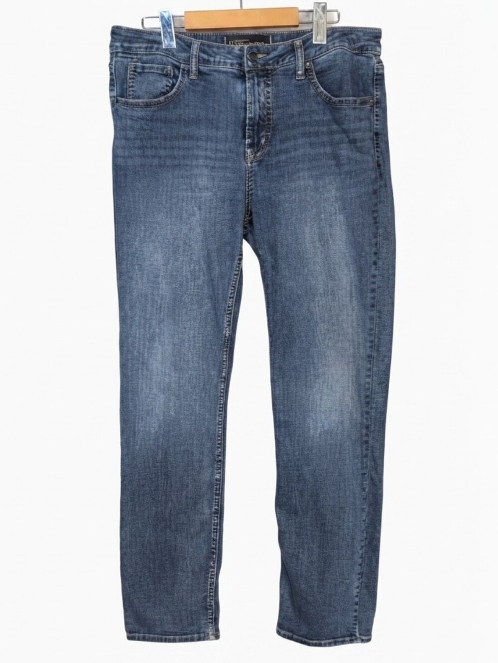 Silver Jeans Co The Curvy High Slim Straight Jeans Size 14 x 31 Medium Blue Wash